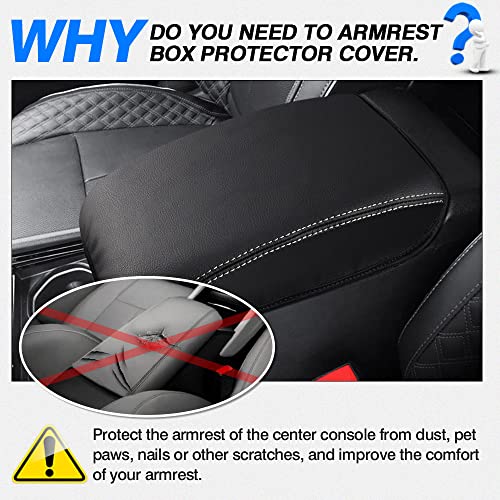 Image of Autorder Center Console Armrest Cover for 2021-2025 2026 Jeep Grand Cherokee L Accessories Armrest Cover Anti-Scratch Middle Console Pad Leather Armrest Protector