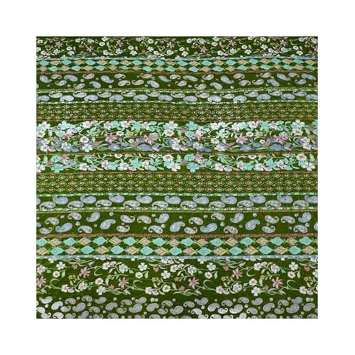 Velours brocart jacquard vert tissu floral de prestige pour haute couture