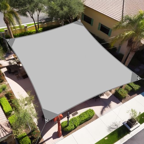 Artpuch Sun Shade Sail with Wire Rope 20'x26' Light Grey, Commercial Heavy Duty Sun Sail with 8IN Shade Sails Hardware Kit Breathable 98% UV Block for Playgrounds,Backyard (We Make Custom Size)