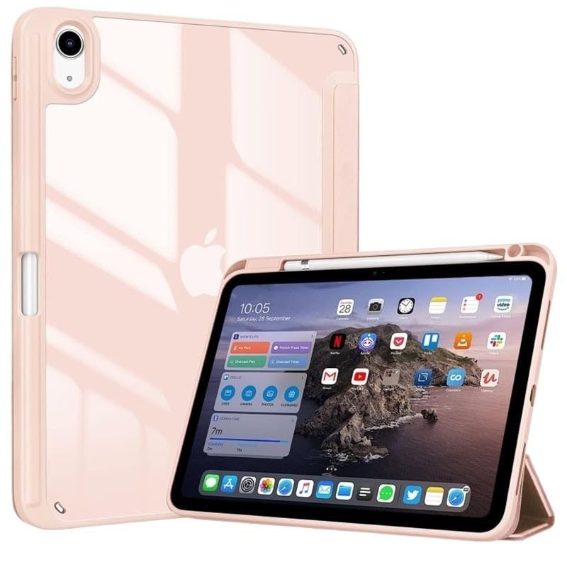 Étui iPad A16 11 2025 rose pliable pour le travail et la maison