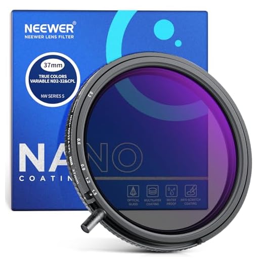 NEEWER 37mm True Colors Variabler ND Filter ND2-ND32 & CPL, 2 in 1 einstellbare Neutraldichte und Zirkulare Polarisationsfilter, mehrfach beschichtetes HD Optisches Glas Zubehör/Aluminiumrahmen