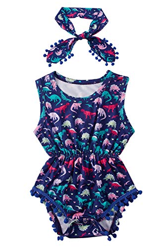 Image of Ahegao 0-24 Months Baby Floral Romper Toddlers Outfits Infant Playsuits + Headband Jumpsuit
