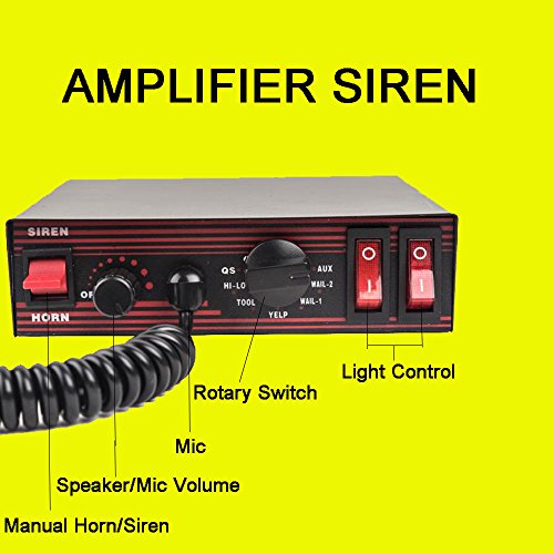 Yhaavale Cjb200E Amplifier Police Siren & Metal Ultra Slime Octagon Flat Speaker,Dc12V 100W 8 Tones Wired Mic Loudspeaker Emergency Electronic Pa System #TOP2