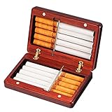 Daily necessities LTD Wooden Cigarette Case, 16 Sticks of Portable Solid Wood Smoke, Moisture-Proof and Pressure-Proof, Hand-Made Ultra-Thin Cigarette Case, Strong Magnetic Adsorption (986523mm)