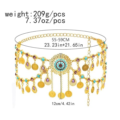 3X Metal Waist Chain Belt for Women, Adjustable Body Jewelry, Fashion Belly Chain, Western Cowgirl Dress Belt, Jeans Waistband3