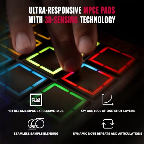 Image of Akai Professional MPC Live III Retro - Standalone Portable Music Production Center with MPCe Pads, Sequencer, Touchscreen, Mic, Stereo Monitors, Audio Interface, Wi-Fi, Bluetooth, Battery, Touchstrip