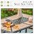 Sophia & William 7 Pieces Outdoor Patio Dining Set with 13ft Umbrella for 6 People, Patio Table and Cushioned Rattan Chairs Set with Beige Patio Umbrella, Faux Wood Tabletop