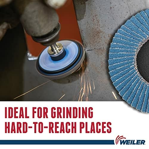 Image of Weiler 50905 Bobcat 3 inch Diameter, 80 Grit, Zirconium, Plastic Backing, Type 29 Specialty Abrasive Flap Mini Disc
