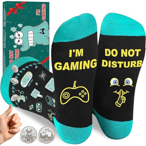Calcetines Gamer Divertidos para Hombre, Regalo Original de Navidad para Amantes de los Videojuegos, Detalle Perfecto para Amigos, Hermanos o Pareja