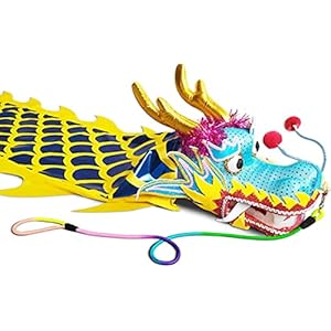 Gouden Draak Spiraal Praktijk Lint Streamer Blauw Geel Draak Dans Lint/Streamer voor Park Gazon