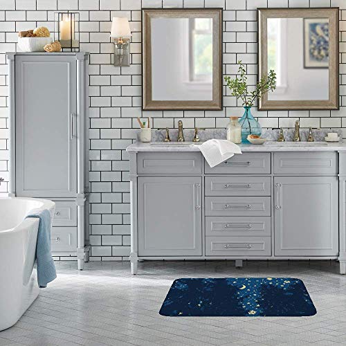 Tapis de bain bleu lavable en machine pour une hygiène parfaite