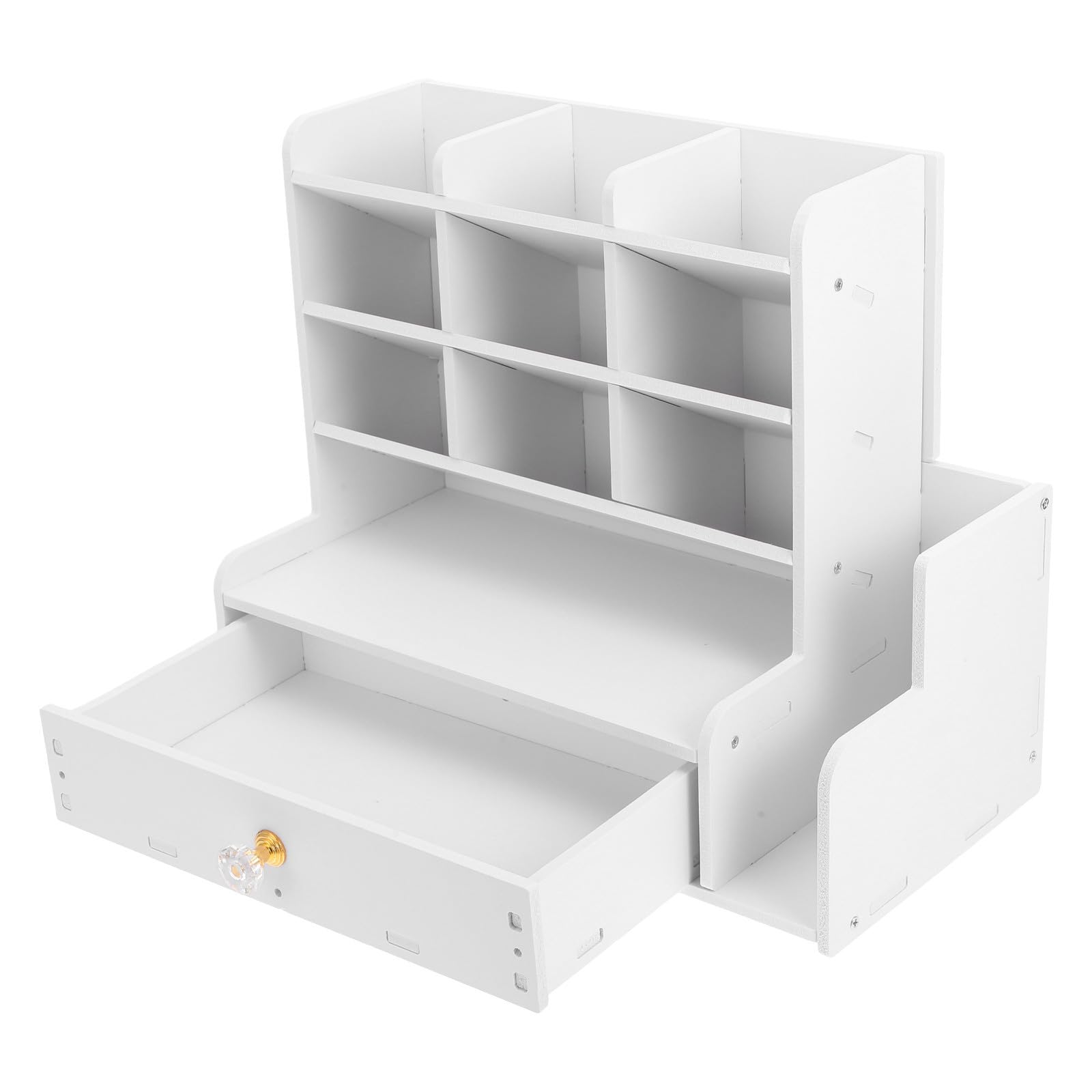 Organizador de Marcadores de Escritorio de Madera Plástica Blanco