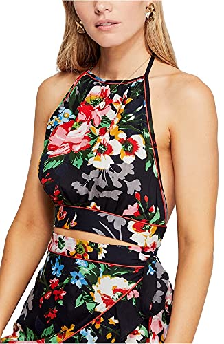 Free People Womens Charlotte 2PC Halter Skirt Outfit Navy L4