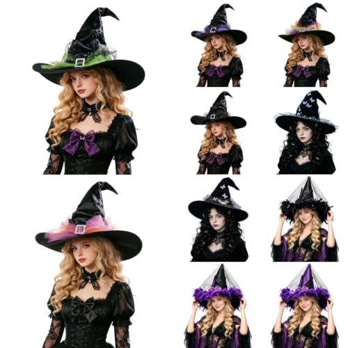 Halloween Witch Hat for Women Wizard Hats Holiday Cosplay Costume Accessory - image 1