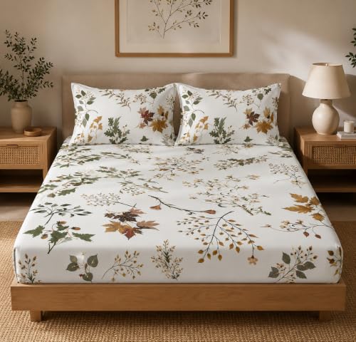 Image of LOOMLYFE 300 TC Microfiber Soft Cotton Bedsheet for Double Bed, Size 90X100 Inches with 2 Large Size Pillow Covers Without Joint - WhiteMaple