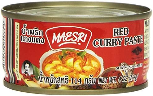 Maesri Thai Red Curry Paste - 4 oz (Pack of 4)
