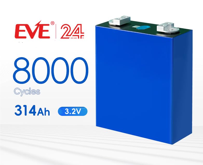Image of Prismatic Cells 3.2V, 314Ah, for DIY LiFePO4 Battery Pack Making 12V, 314Ah [4 Piece], EVE A-Grade 6000+ Duty Cycle,IR-0.25 Milli Ohms BIS Approved, for Solar, Inverter, UPS, EV.