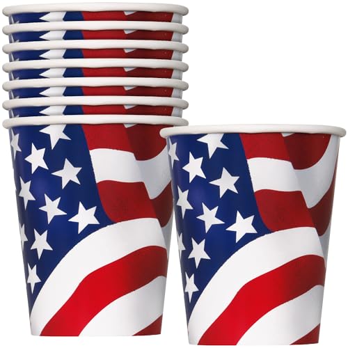 Unique Party- Gobelets en Carton, 43746, Multicolore, 8x266 ML
