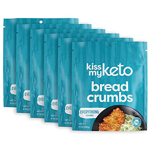 Kiss My Keto Bread Crumbs Everything Seasoned - Zero Carb Breadcrumbs (0g-Net) | Low Sodium, Low Carb Bread Crumbs | Sugar Free, 6g Protein / Serving, Soy Free, Non-GMO, Vegetarian & Keto Friendly