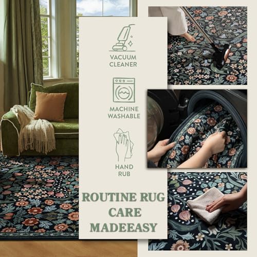Tapete Lahome Dark Botanical 5x7 Floral Lavable miniatura 2