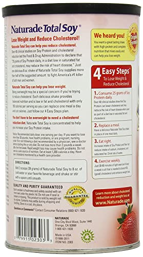 Naturade Total Soy Meal Replacement Soy Protein Blend, Strawberry Creme, 150 Calories Per Serving,13 Servings Per Tub #TOP4