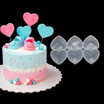mostsom 2pcs/lot Heart Shape Silicone Lollipop Molds Chocolate Candy Cheese Mould Hollow Cake Decorating Tools D_ Heart