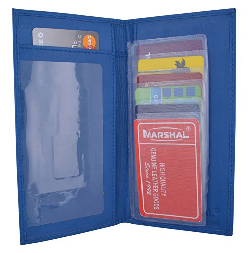 Hand Crafted Genuine Soft Leather Checkbook Cover simple-156 (Premium Royal Blue)