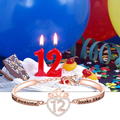 Image of FEELMEM Birthday Gifts Bracelet 12th 13th 16th 18th 30th 40th Crown Queen Charm Bracelet Birthday Gift for Daughter Niece