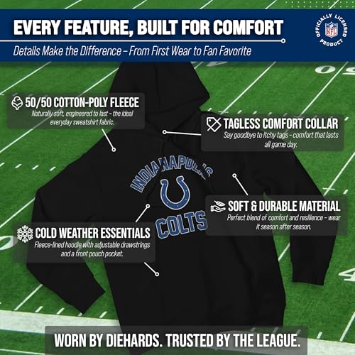 Image of Team Fan Apparel NFL Gameday Hoodie Pullover Sweatshirt for Men and Women | Officially licensed NFL Gameday fleece pullover - kangaroo pocket, ribbed cuffs, drawstring hood, unisex fit