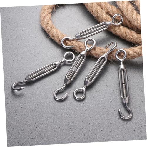 PATKAW juego de 5 tensores ajustables para cable de acero inoxidable 304 M5 con gancho y ojal para cercas, carpas y aplicaciones industriales miniatura 4