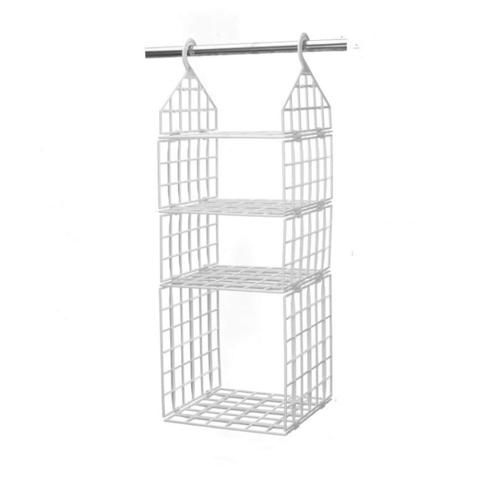 XJZM Multi-functional Wardrobe Storage Rack, Wardrobe Layered Storage Rack, Multi-layer Clothing Rack, Clothes Stacking Basket (white,29.5 * 29.5 * 84cm)