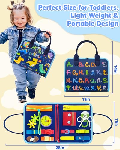 exorany busy board montessori toys for toddler boy birthday gifts busy book sensory learning toys for toddlers toddler boy airplane car travel toy educational activities