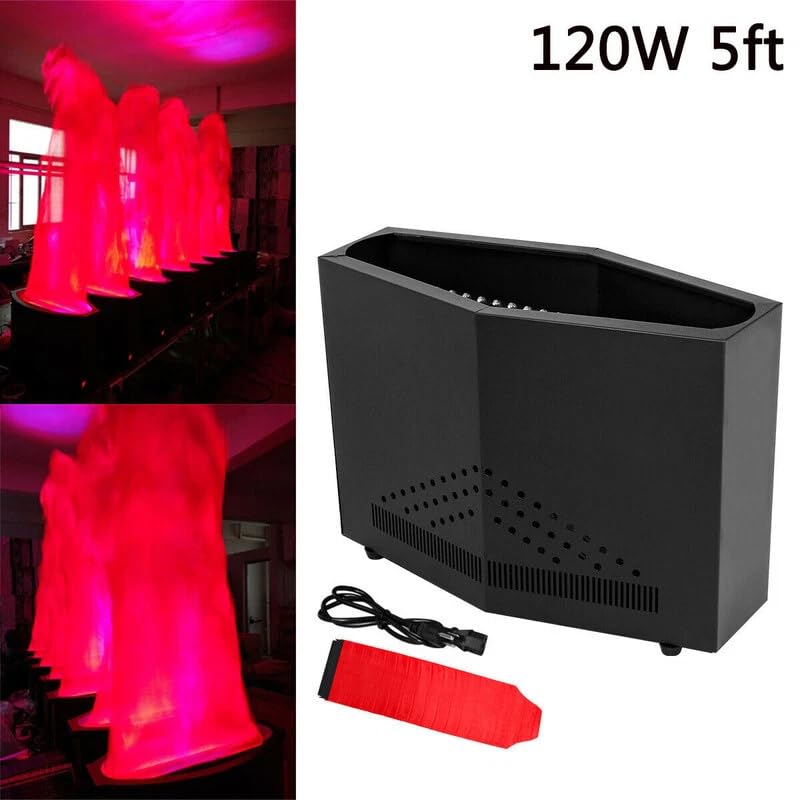120W Artificial LED Flame Light with 1.5M Flame Effect - Safe Stage Lighting for Indoor/Outdoor Events - 110V Black Enclosure