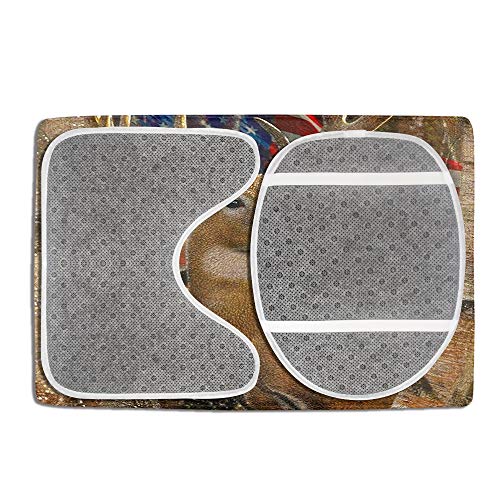 American Flge Badezimmerteppich-Set, 3-teilig, WC-Teppich, inkl. Konturmatte und Deckelbezug, rutschfest, zottelig One Size American Flag4 – Bild 3