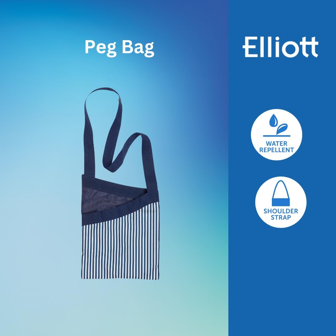 Elliott Peg Bag in Navy Blue and White Stripe Pattern with Shoulder Strap for ease of use Will hold between 72 and 108 pegs - Image 2