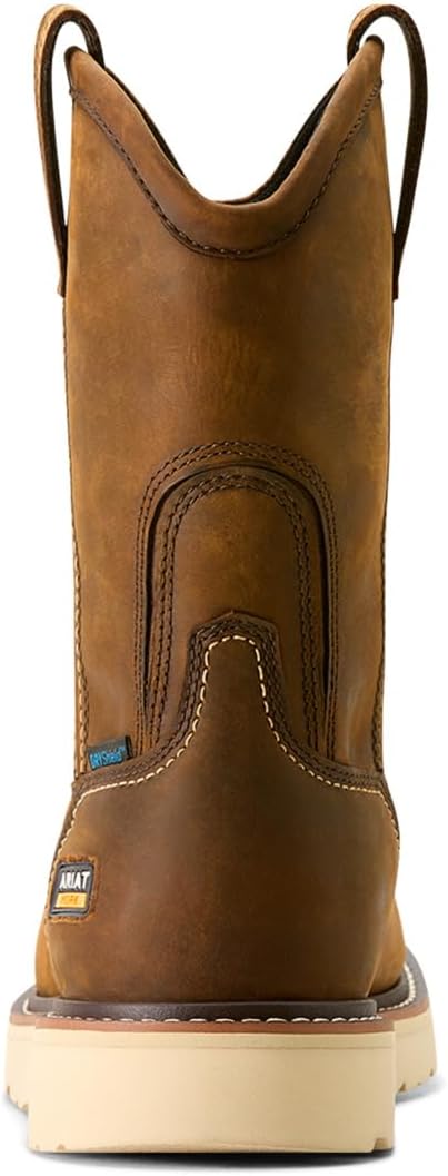 ARIAT Men's Rebar Wedge Pull-On Waterproof Work Boot, Distressed Brown, 9.5 - Image 4