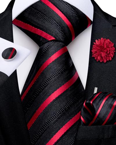 Image of DiBanGu Mens Zipper Tie Silk Pre-Tied Necktie with Gift Box