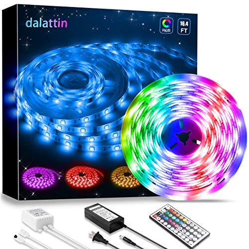 Dalattin LED Strip Lights, 16.4ft RGB 5050 150 LEDs Waterproof Color Changing Kit