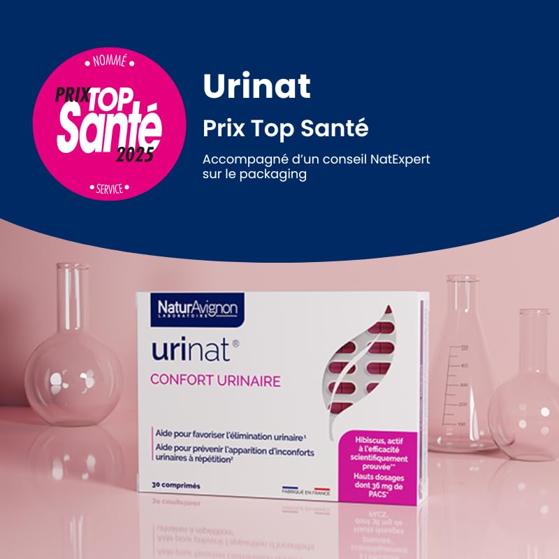 NaturAvignon Urinat | complement alimentaire confort urinaire et intime | Cranberry canneberge hibiscus et orthosiphon | 36 mg de PACs | flore intime | Efficacité prouvée | 30 comprimés (15jours)