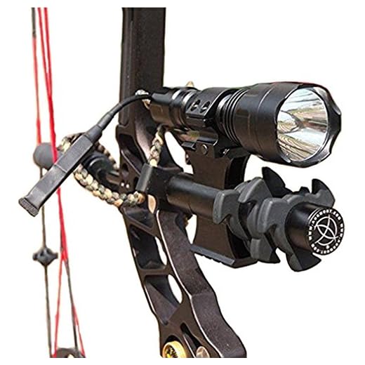 Gazelle-Trading Tactical C8T6 1200 Lumen Archery Compound Bow Sight Flashlight with Damper Mount