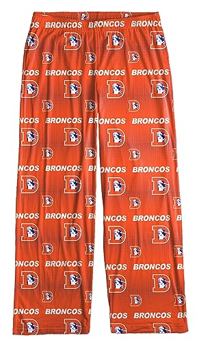 FOCO Denver Broncos Men's Throwback Logo Scatter Pattern Pajama Lounge Multi Color Pants