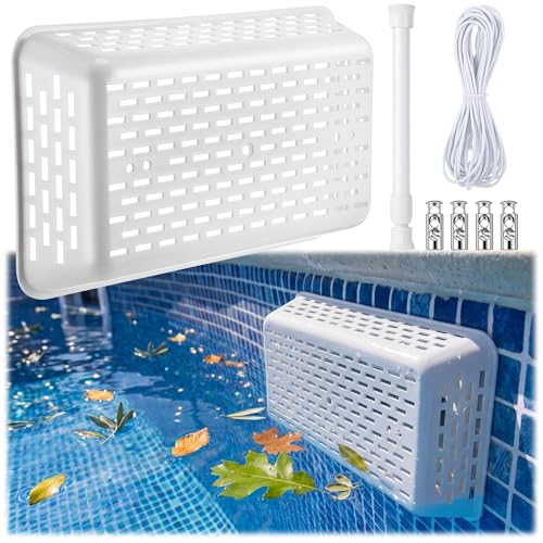 Aurelema Pool Skimmer Guard Anti-Rust Skimmer Cover with Ultra Fine Mesh Keeps Pool Pump and Filter from Leaves and Debris Skimmers Saver for In-Ground and Above-Ground Pools Skimmers(White)