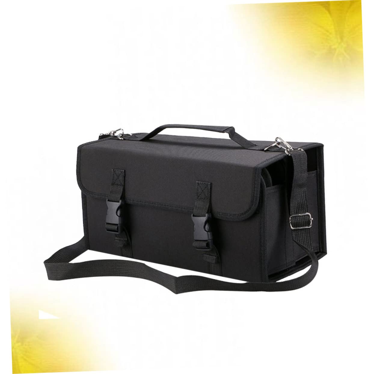 Astuccio Porta-marker a 120 Scomparti con Tracolla Nero | Poliestere, Scomparto con Cerniera, Manicotto Removibile con Anello Elastico