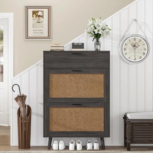 Image of The Artment your artistic apartment 3 Drawer Harbor Shoe Organizer Cabinet, Footwear Stand for Entryway, Hall | Space Saving Design | Home Furniture for Home | 16-Pairs (Size - 80x24x121 CM)