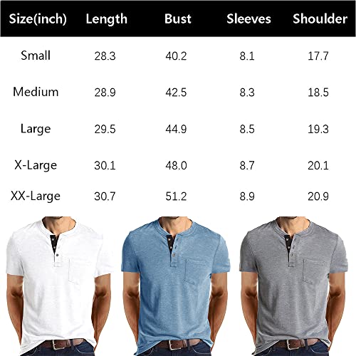 Olidarua Mens Casual Short Sleeve Henley Shirts Fashion Button T Shirts With Pocket #TOP2