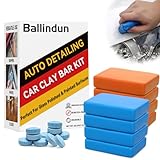 Ballindun Clay Bar, 8 Pack 50g Clay Bars Auto Detailing with 10 Pack Lubricant Tablets, Magic Clay Bar Kit with Cleaning and Adsorption Power, Car Clay Bar for Detailing and Washing Dust Stains Dirt