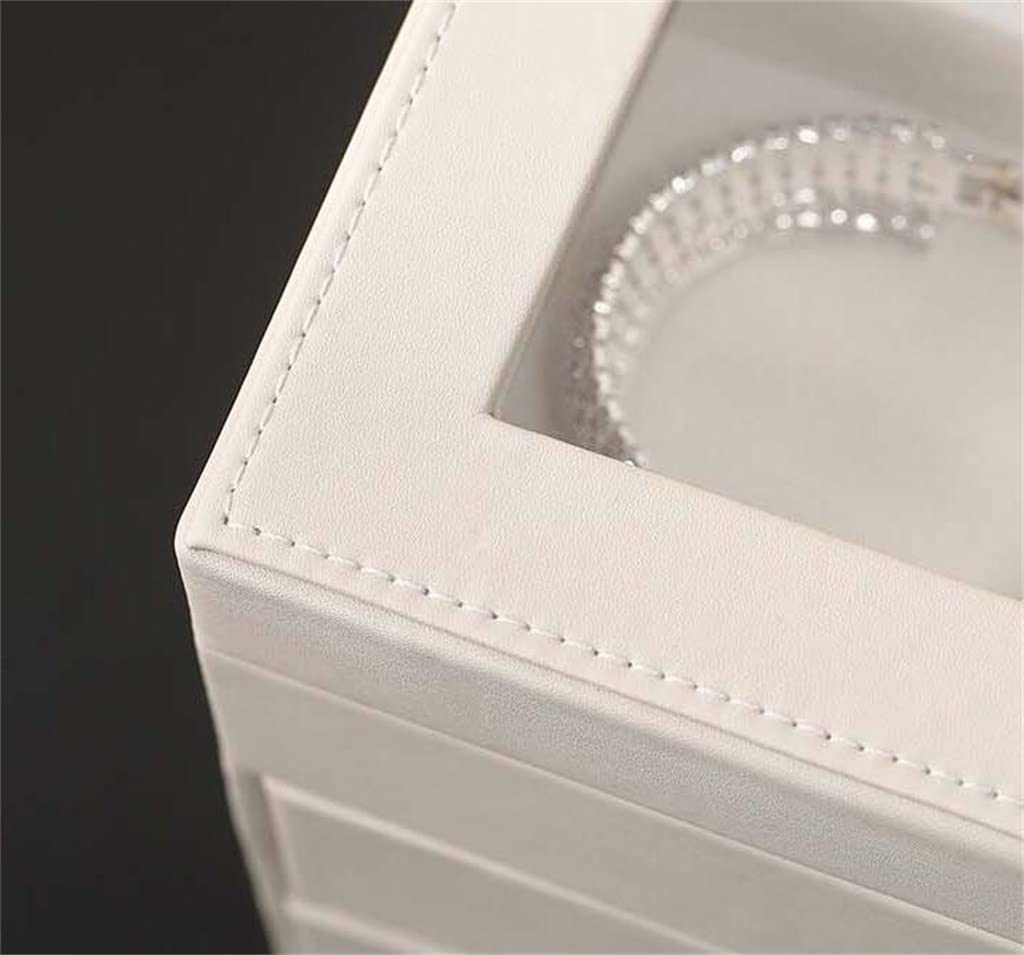 Three Tiered Jewelry Storage Box Necklace Earrings Ring Jewelry Box PU Leather Storage Jewelry Box