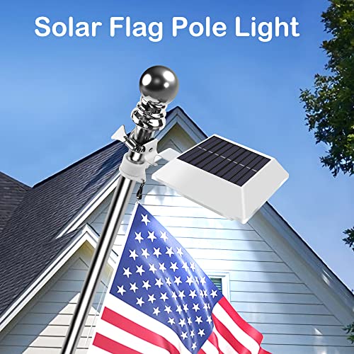 Little Joke NL-WHITE Solar Flag Pole Light, Bright White 6000K Flagpole Light Upgrade Solar Powered thumb #1