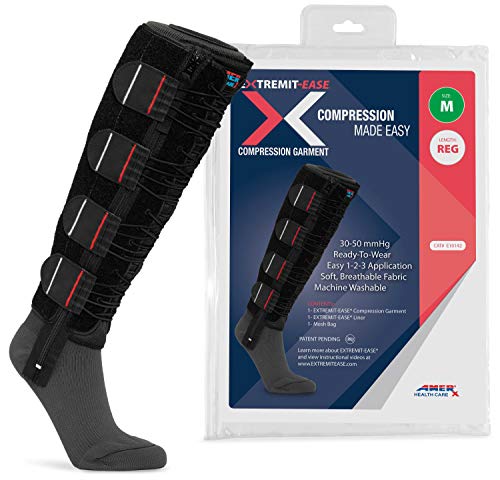 Image of Compression Garment 30-50 mmHg Lower Leg Compression Wrap - Ideal for Mild to Moderate Lymphedema Swelling, Venous Insufficiency, and Post-Op Edema