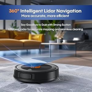 Bagotte Robot Vacuum and Mop Combo3 in 1 Robot Vacuum Cleaner with MappingLiDAR Navigation4000Pa Suction 150Mins Max No Go Zones Vacuum Robot for Pet HairCarpetHard Floor